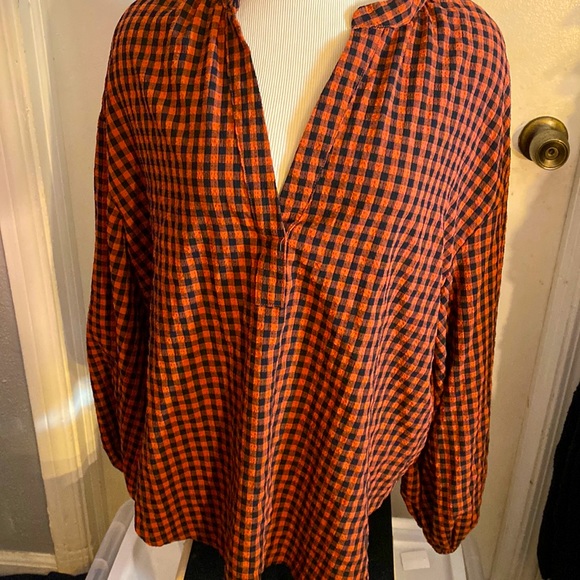 a new day Tops - A New Day Balloon Long Sleeve Popover Blouse XXL